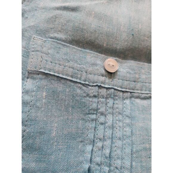 Talbots Shirt Women's Small Sky Blue Linen Pintuck Popover Tunic Summer - Picture 4 of 5